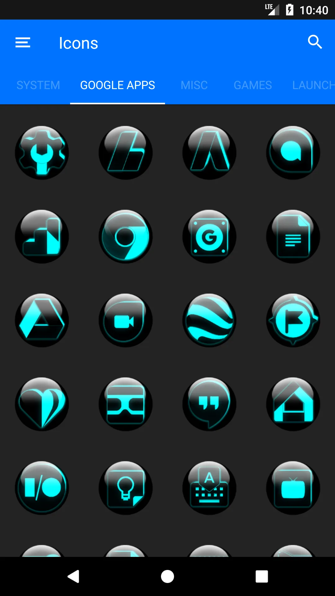 Cyan Glass Orb Icon Pack | Indus Appstore | Screenshot