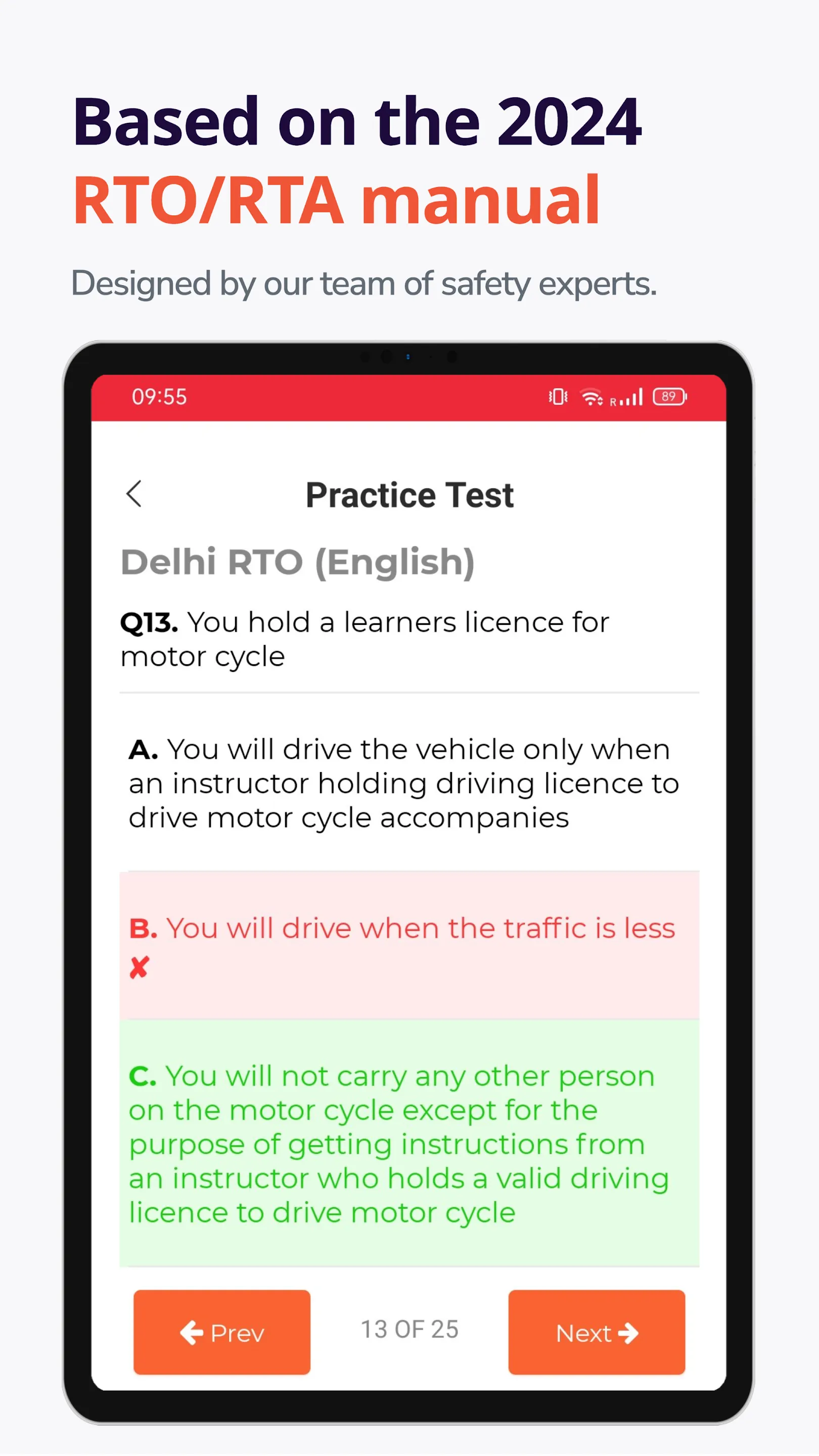 Learners Test - India RTO Exam | Indus Appstore | Screenshot