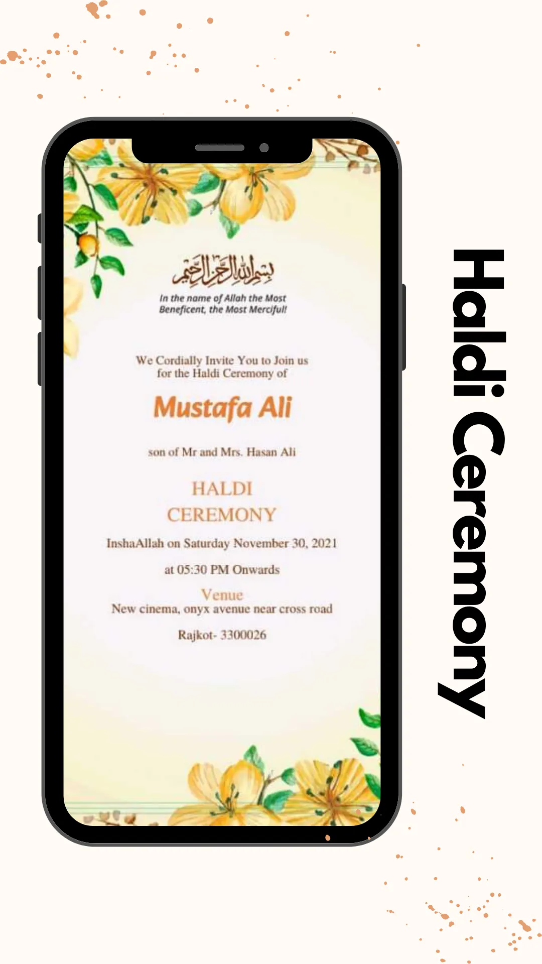 Muslim Wedding Card Maker | Indus Appstore | Screenshot