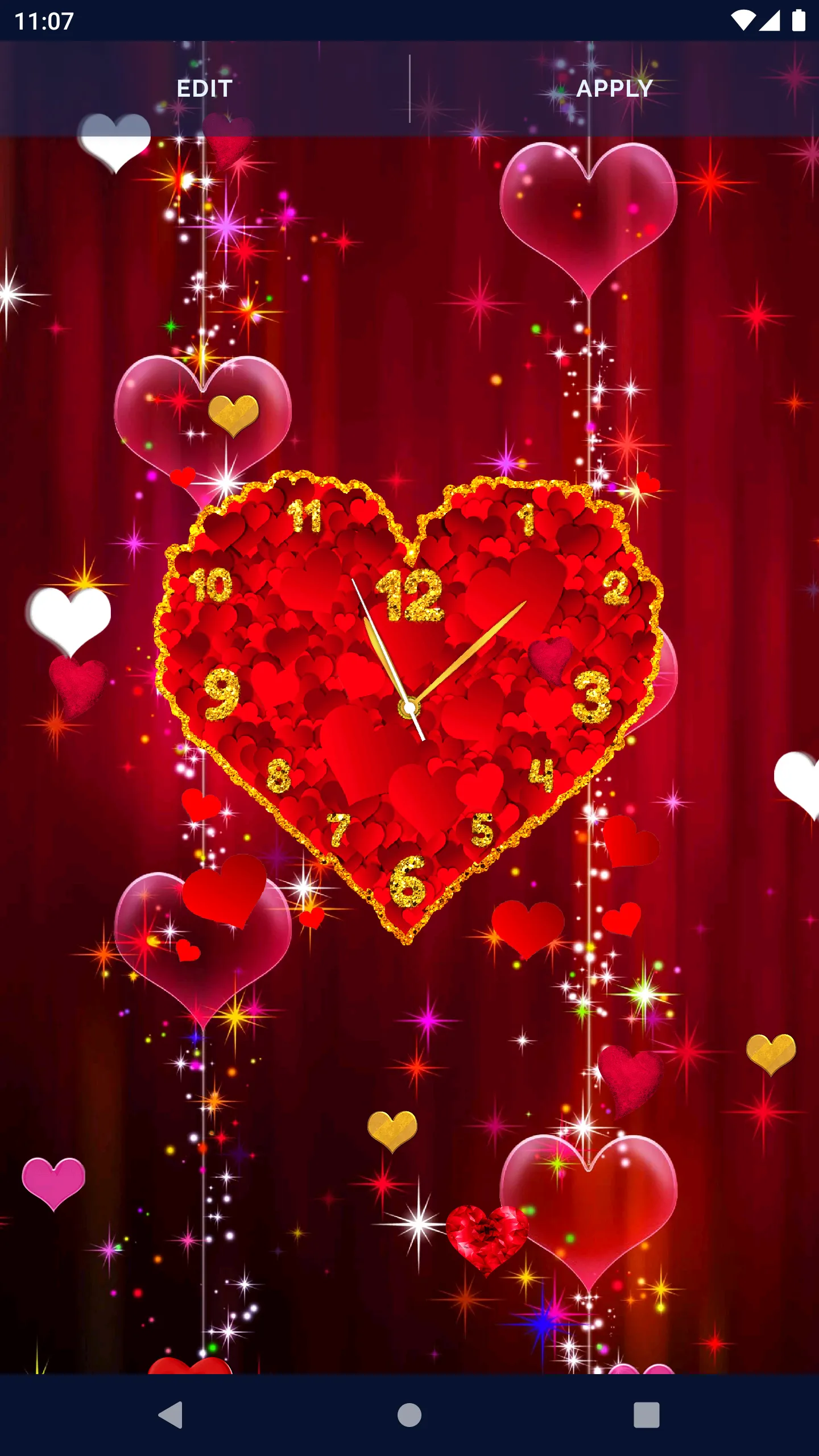 Hearts Love Clock Wallpapers | Indus Appstore | Screenshot