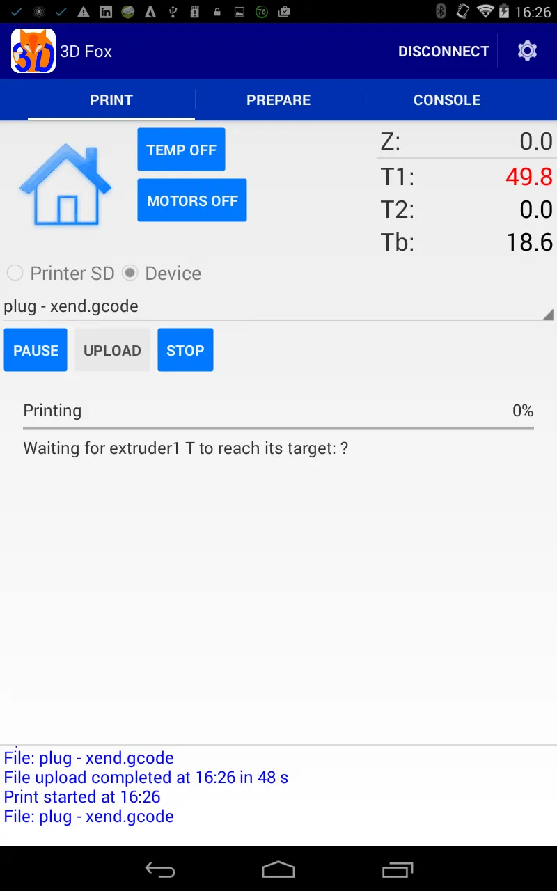 3D Fox - 3D Printer / CNC Cont | Indus Appstore | Screenshot