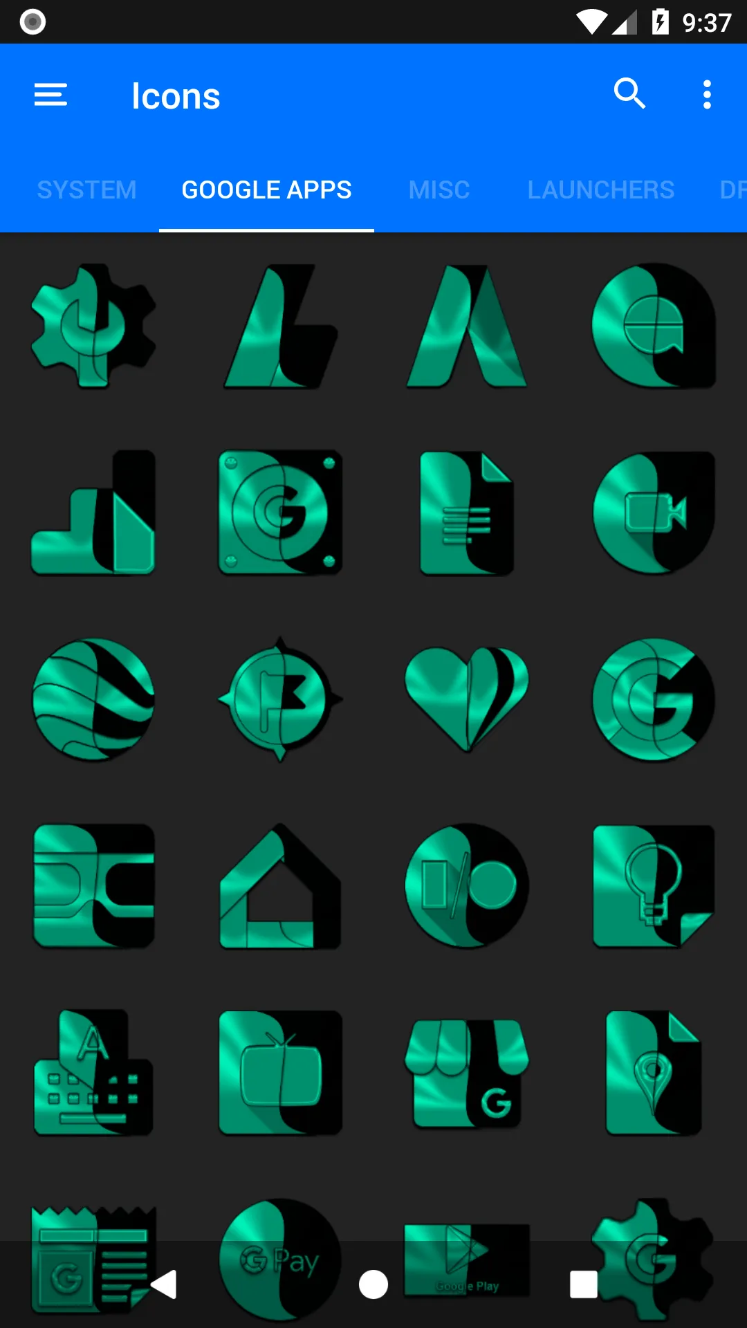 Wicked Teal Icon Pack | Indus Appstore | Screenshot