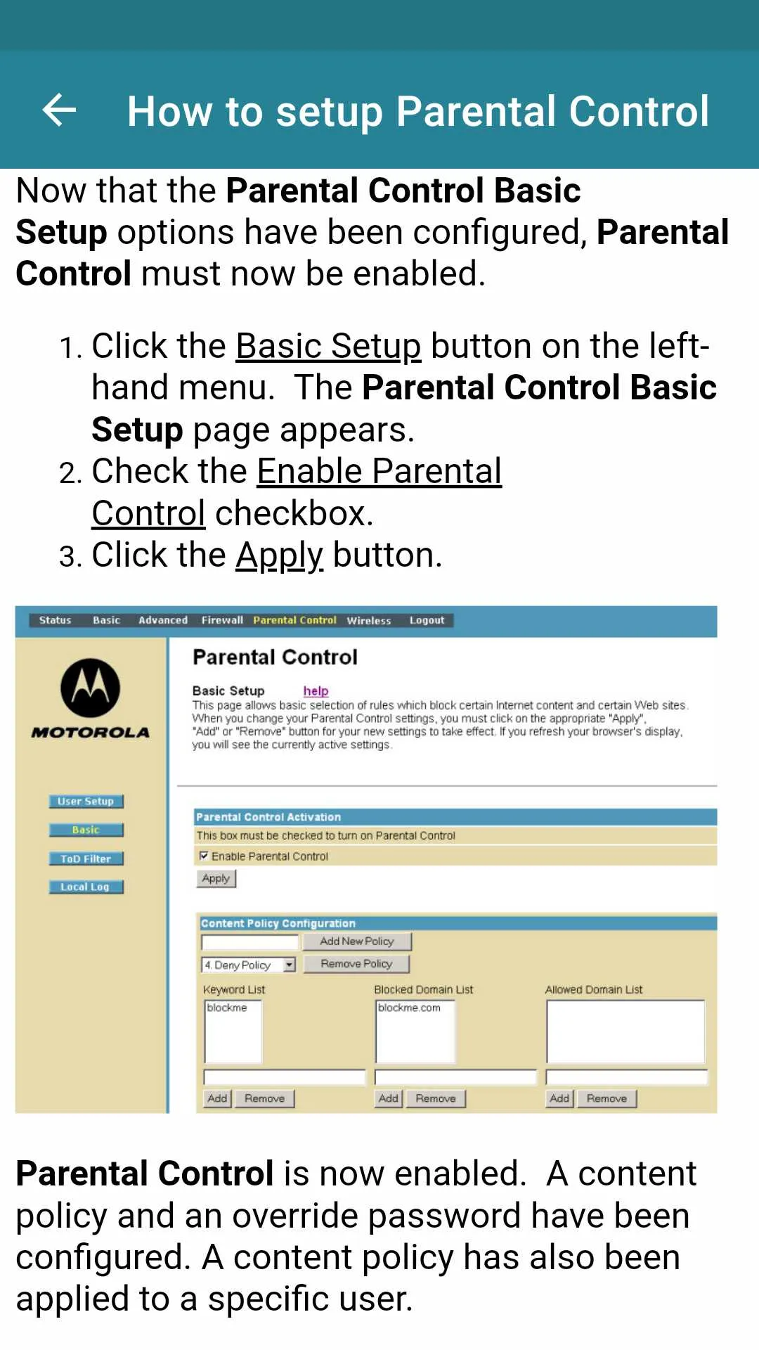 Motorola Modem Router Guide | Indus Appstore | Screenshot