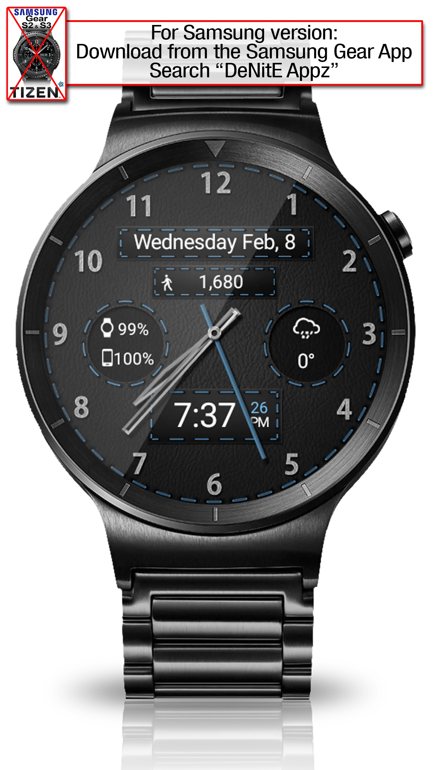 Black Leather HD Watch Face | Indus Appstore | Screenshot