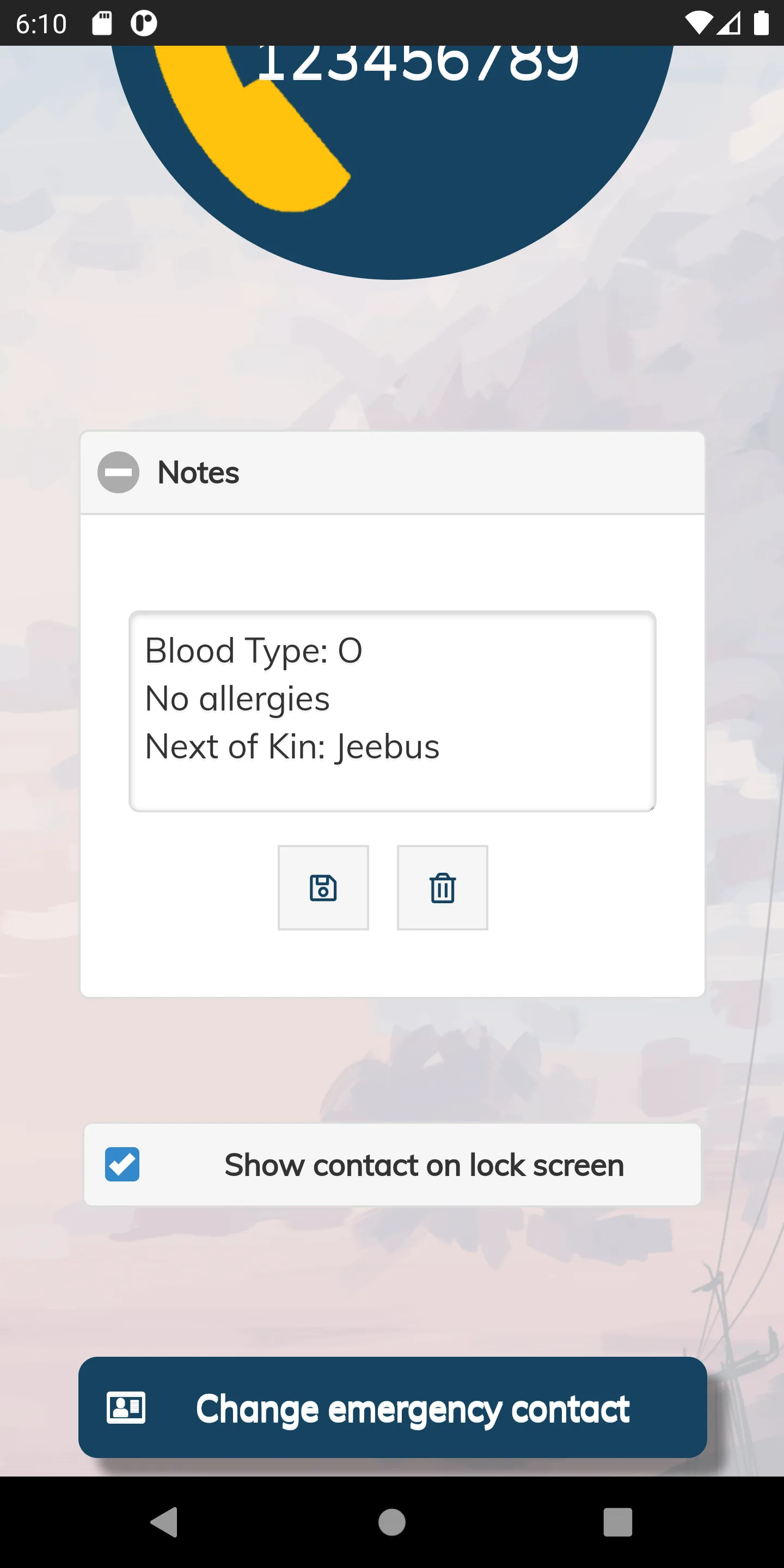Lock Screen Emergency Contact | Indus Appstore | Screenshot