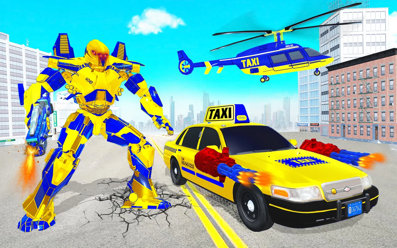 Taxi Helicopter Car Robot Game | Indus Appstore | Screenshot