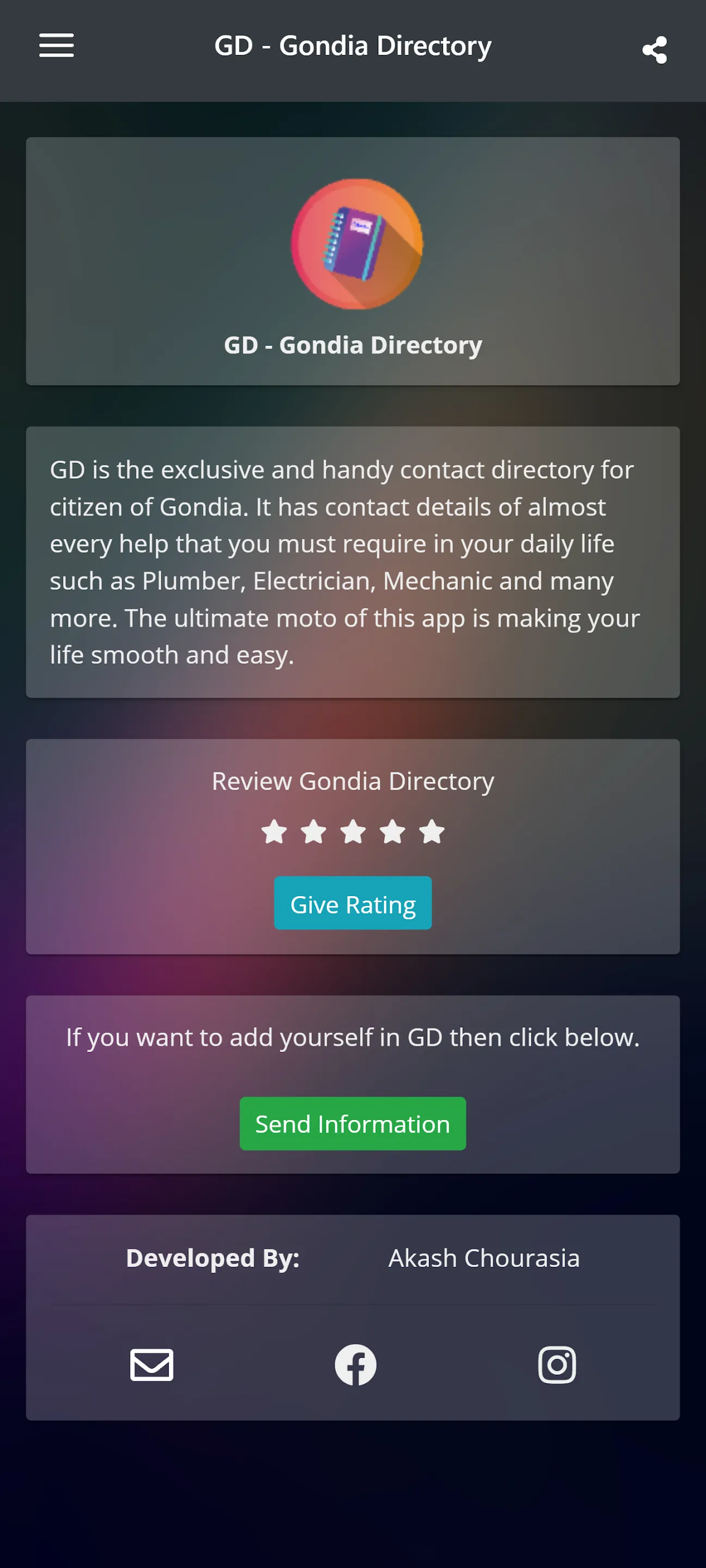 GD (Gondia Directory) | Indus Appstore | Screenshot