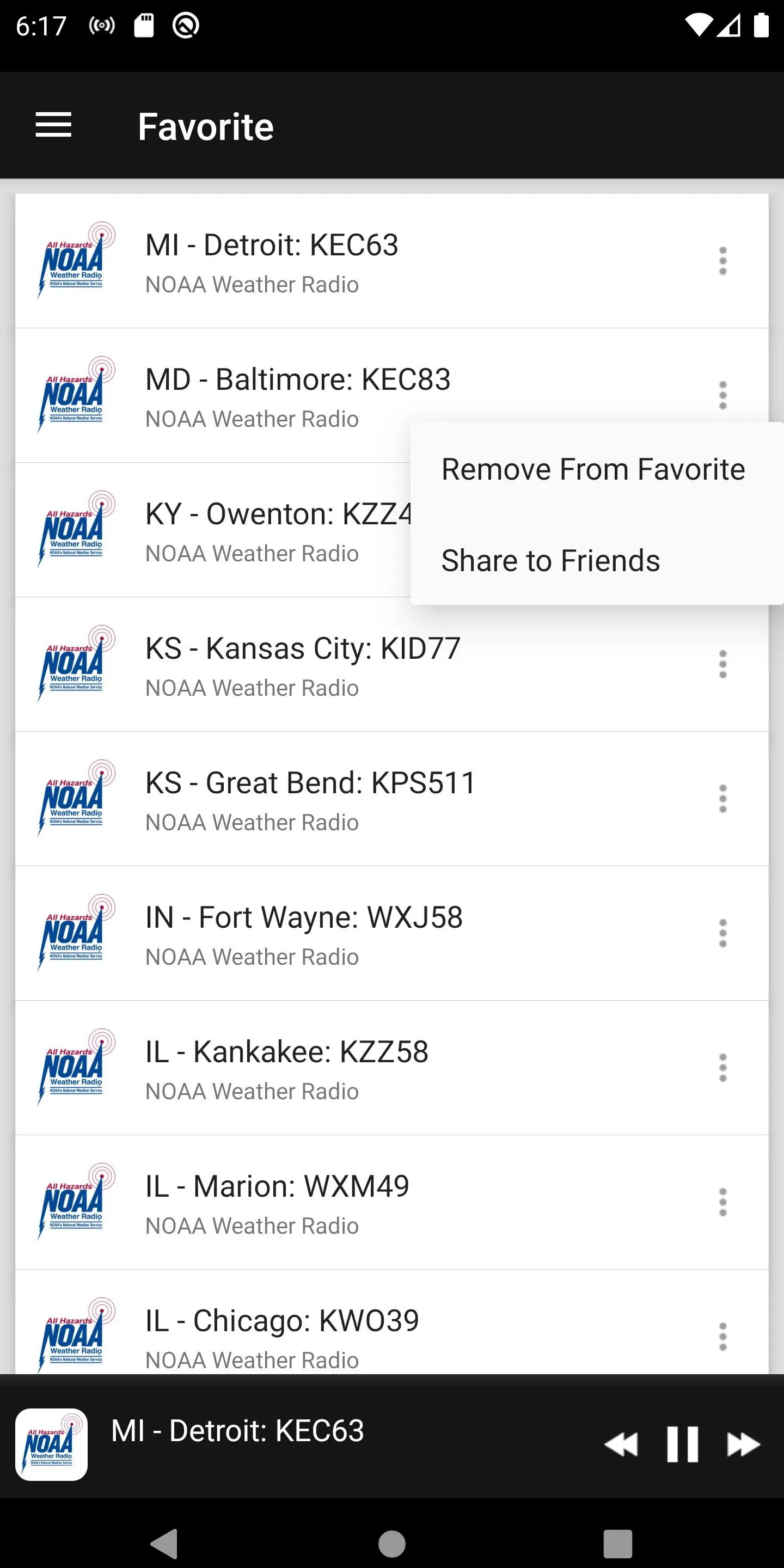 NOAA Weather Radio Stations | Indus Appstore | Screenshot