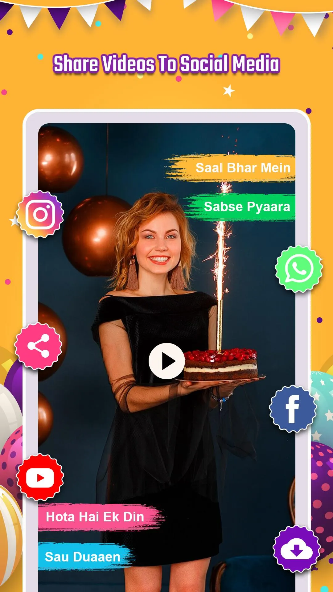 Birthday Lyrical Video Maker | Indus Appstore | Screenshot