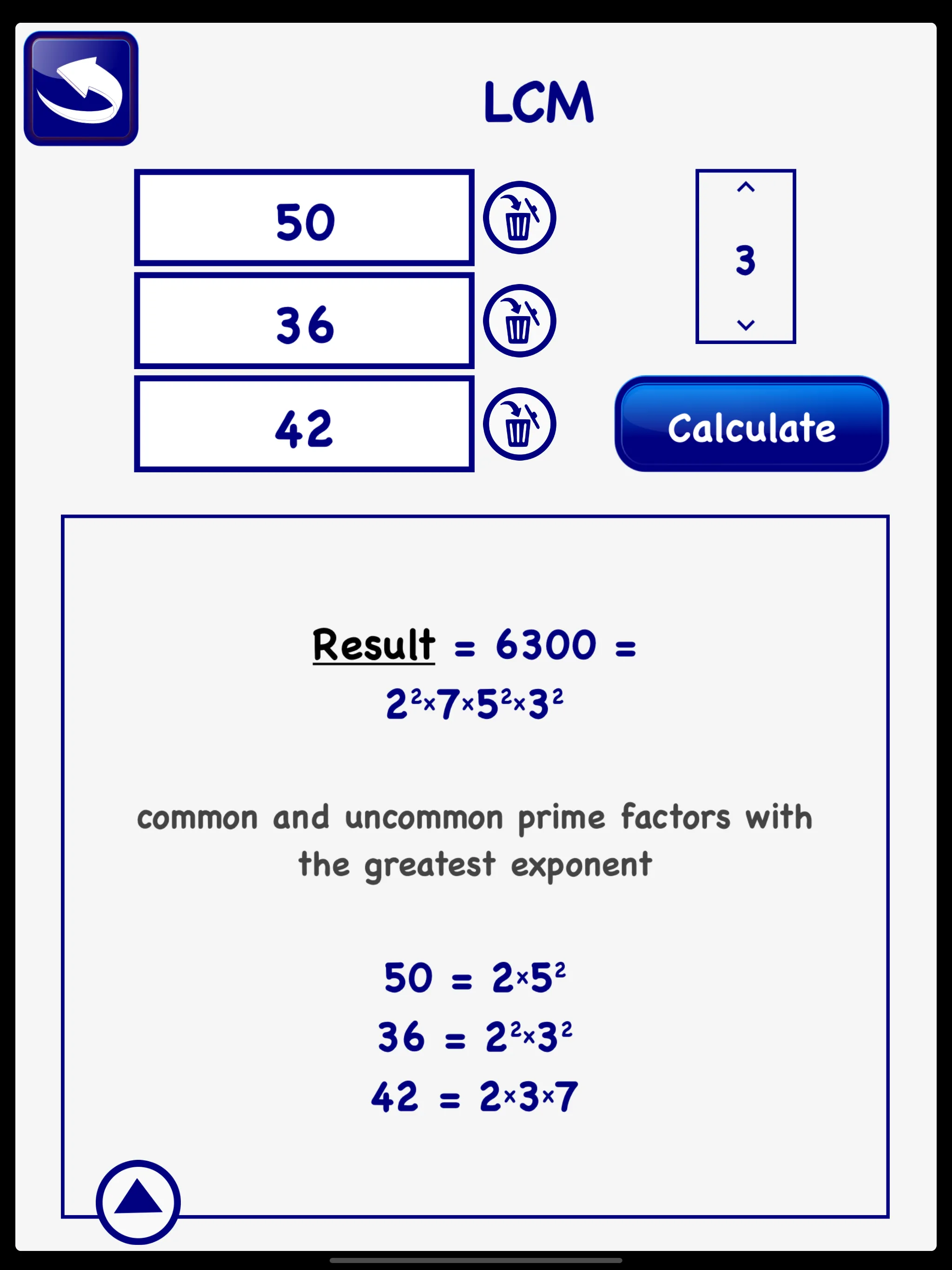 LCM GCD Calculator Prime Lite | Indus Appstore | Screenshot