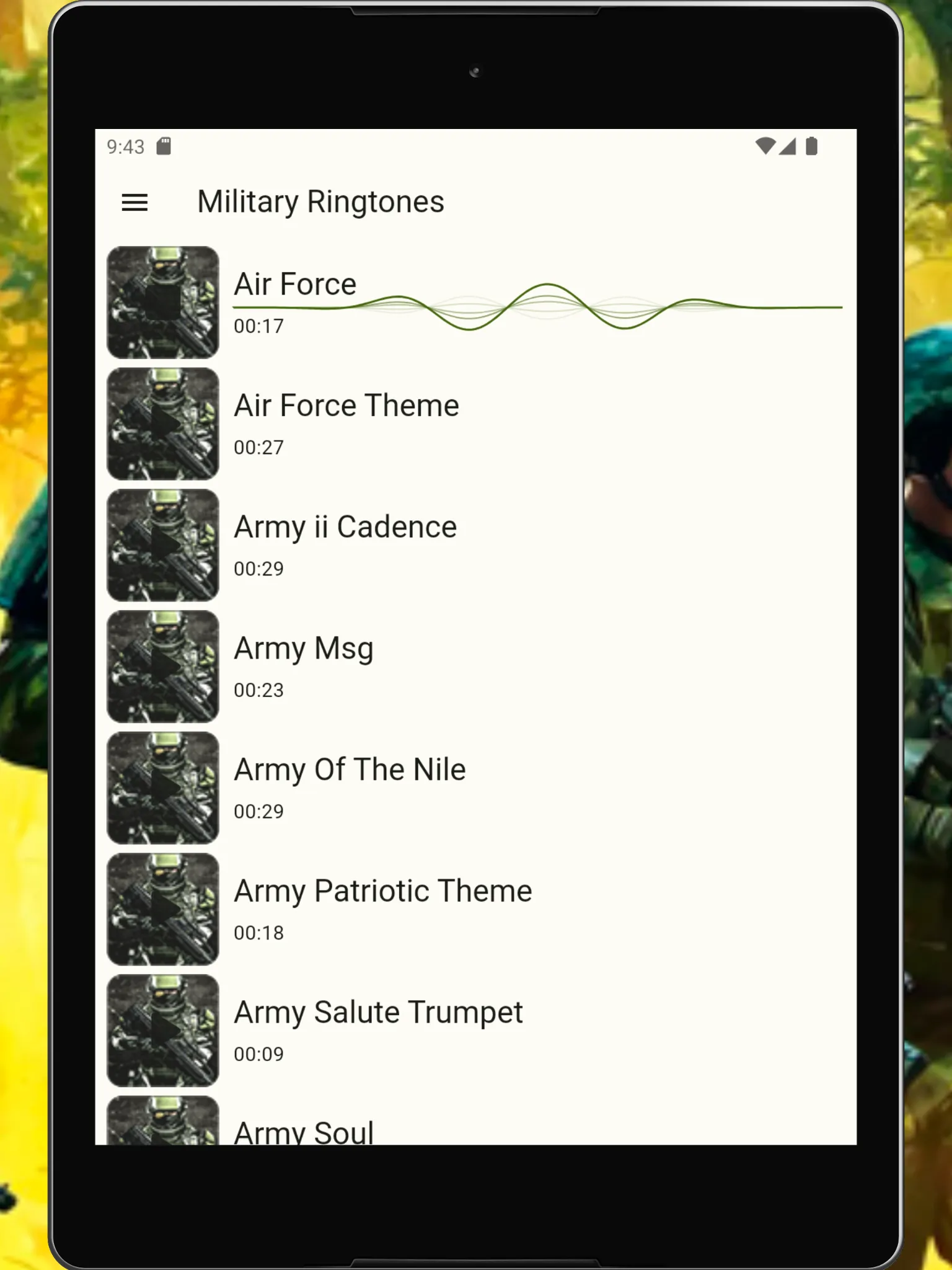 Military Ringtones | Indus Appstore | Screenshot