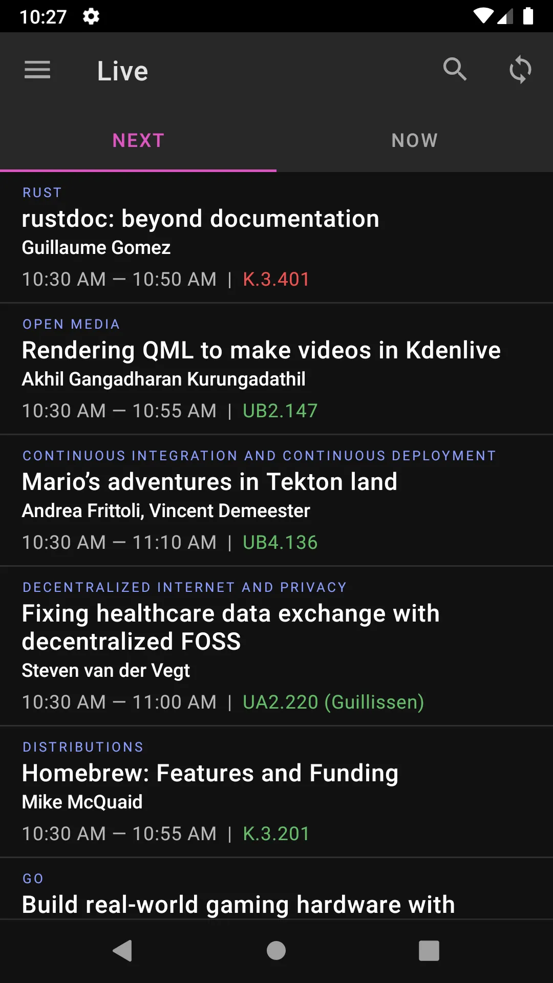 FOSDEM Companion | Indus Appstore | Screenshot