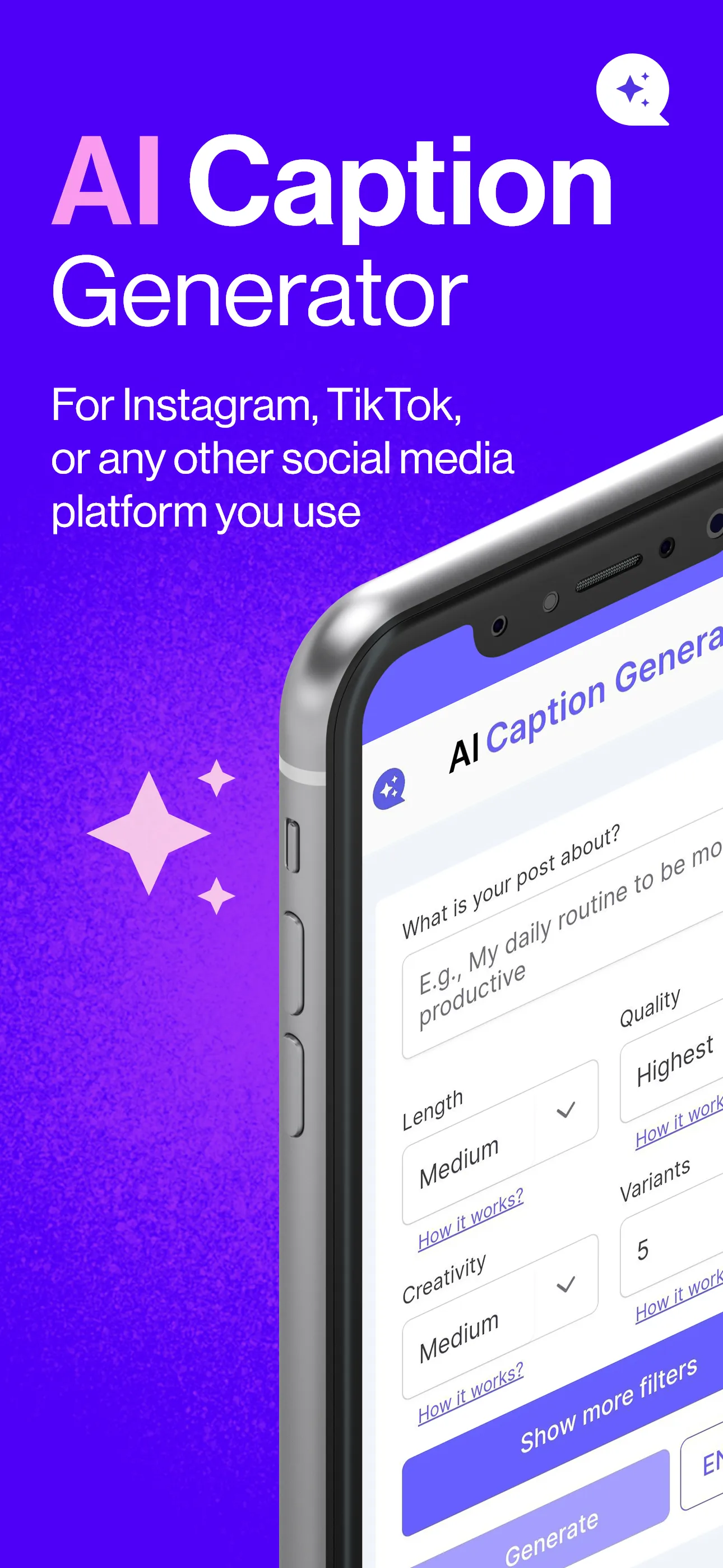 AI Caption Generator | Indus Appstore | Screenshot