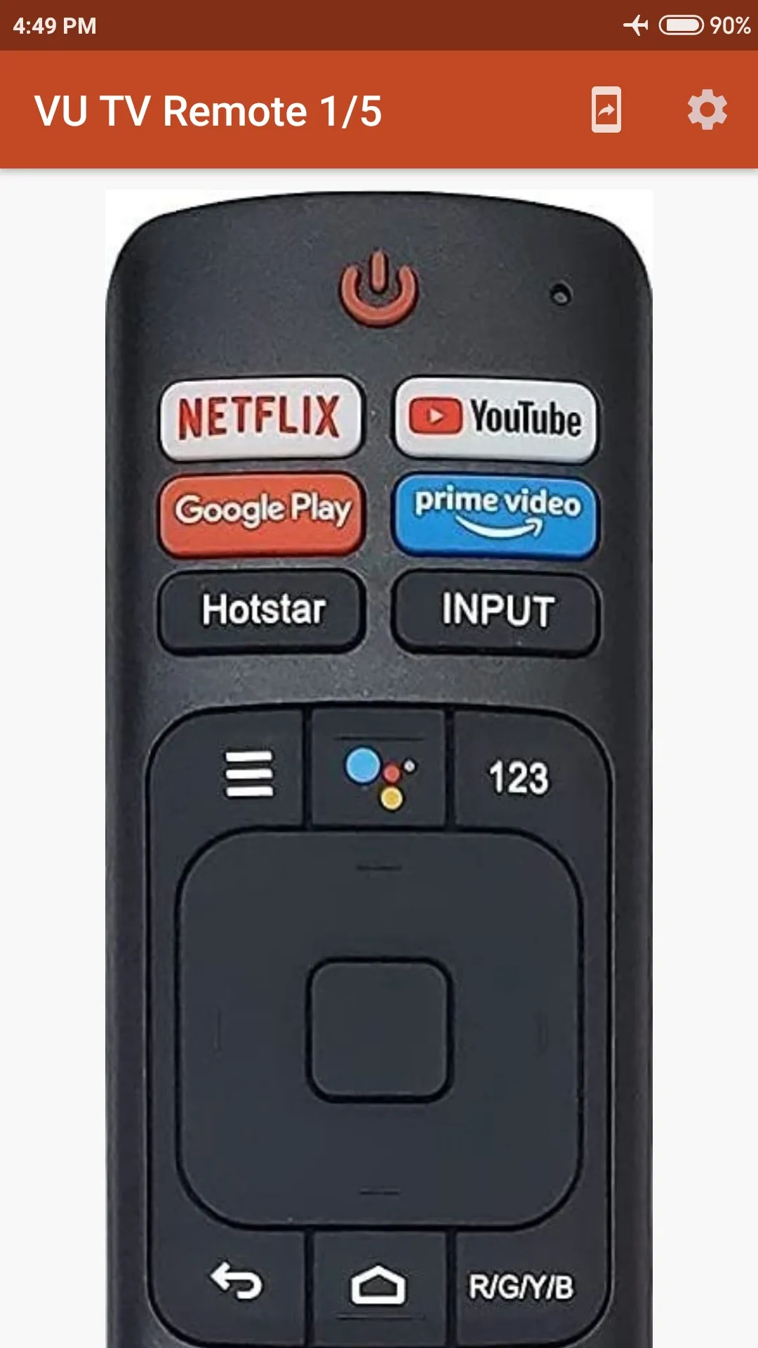 VU TV Remote IR | Indus Appstore | Screenshot