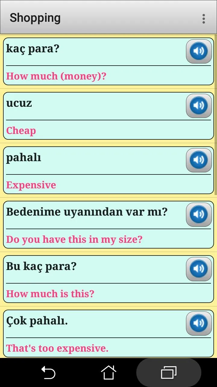 Turkish phrasebook and phrases | Indus Appstore | Screenshot