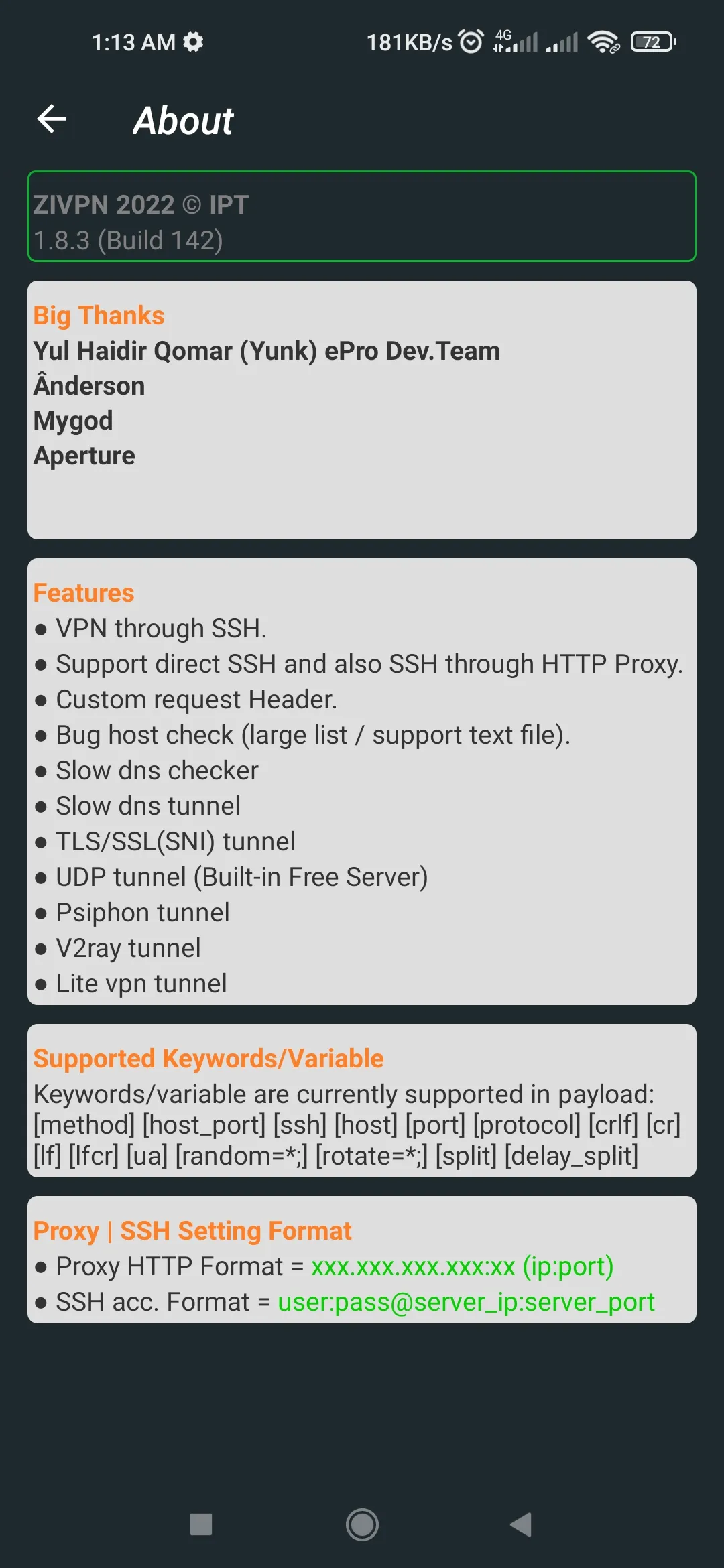ZIVPN Tunnel (SSH/DNS/UDP) VPN | Indus Appstore | Screenshot