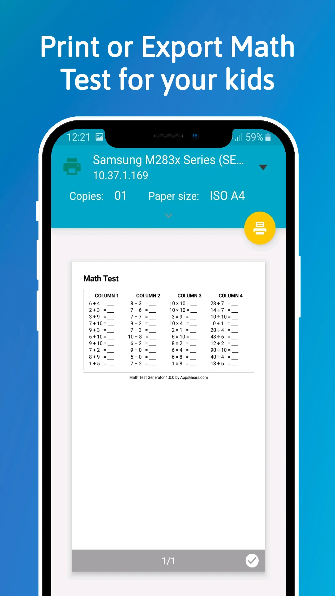 123 Math Homework - Worksheets | Indus Appstore | Screenshot