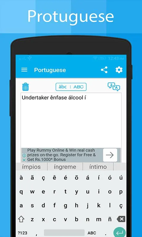 Portuguese Keyboard:Translator | Indus Appstore | Screenshot