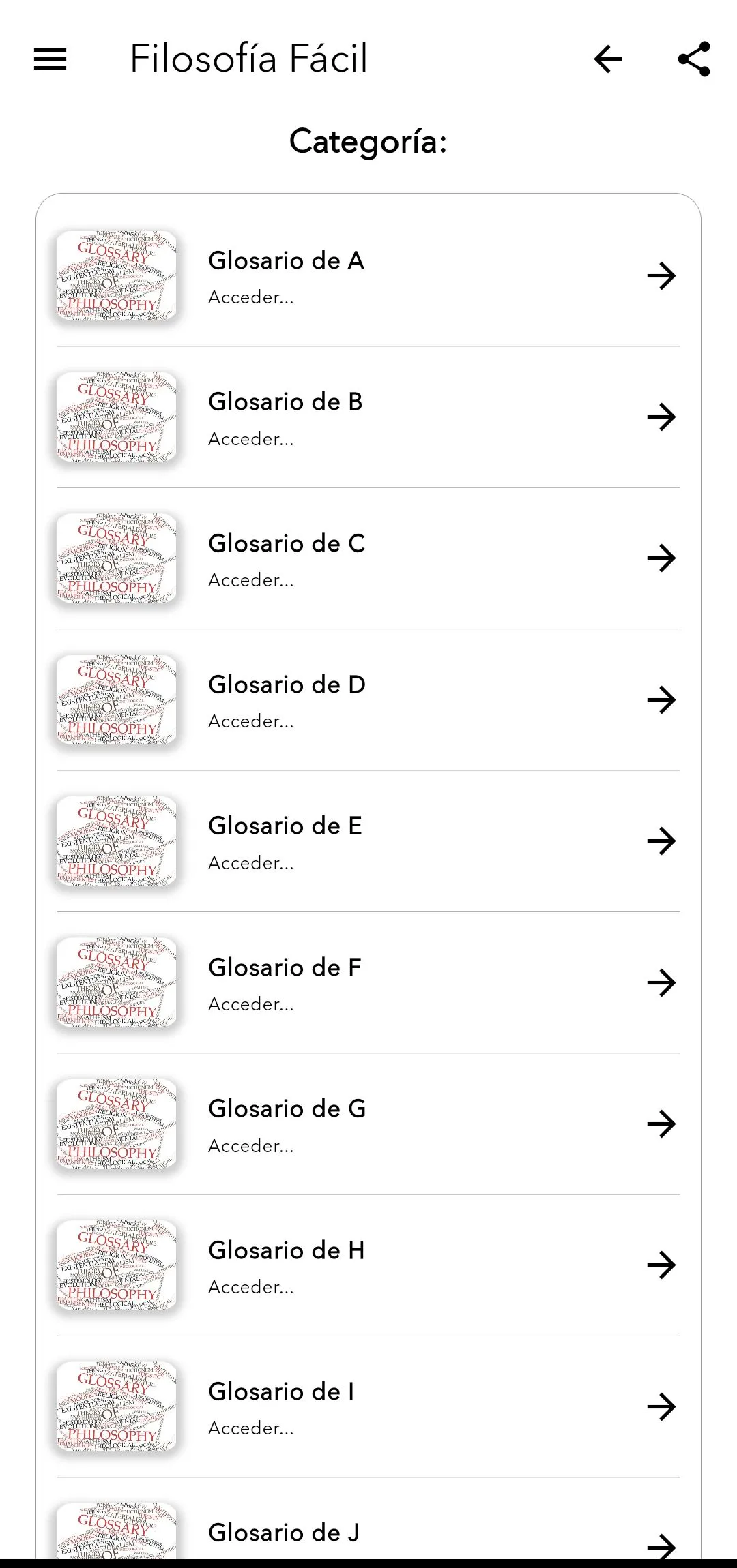 Filosofía Fácil | Indus Appstore | Screenshot