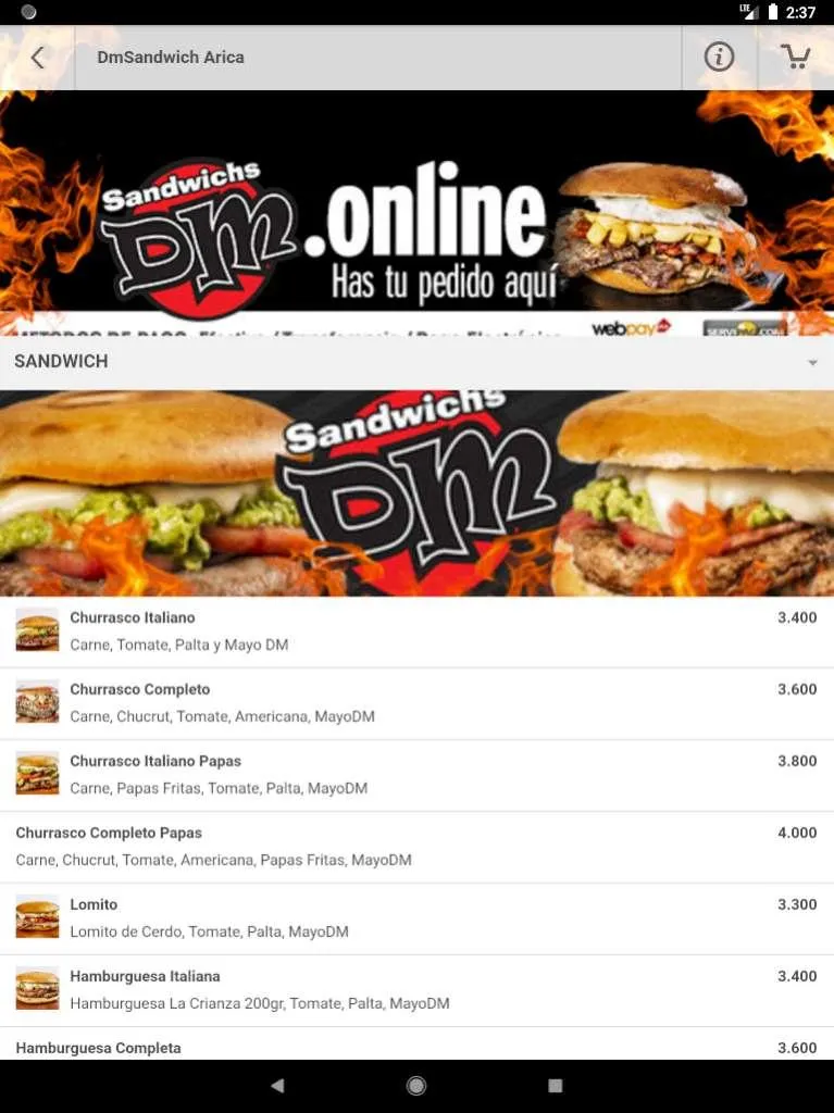 DmSandwich Chile | Indus Appstore | Screenshot