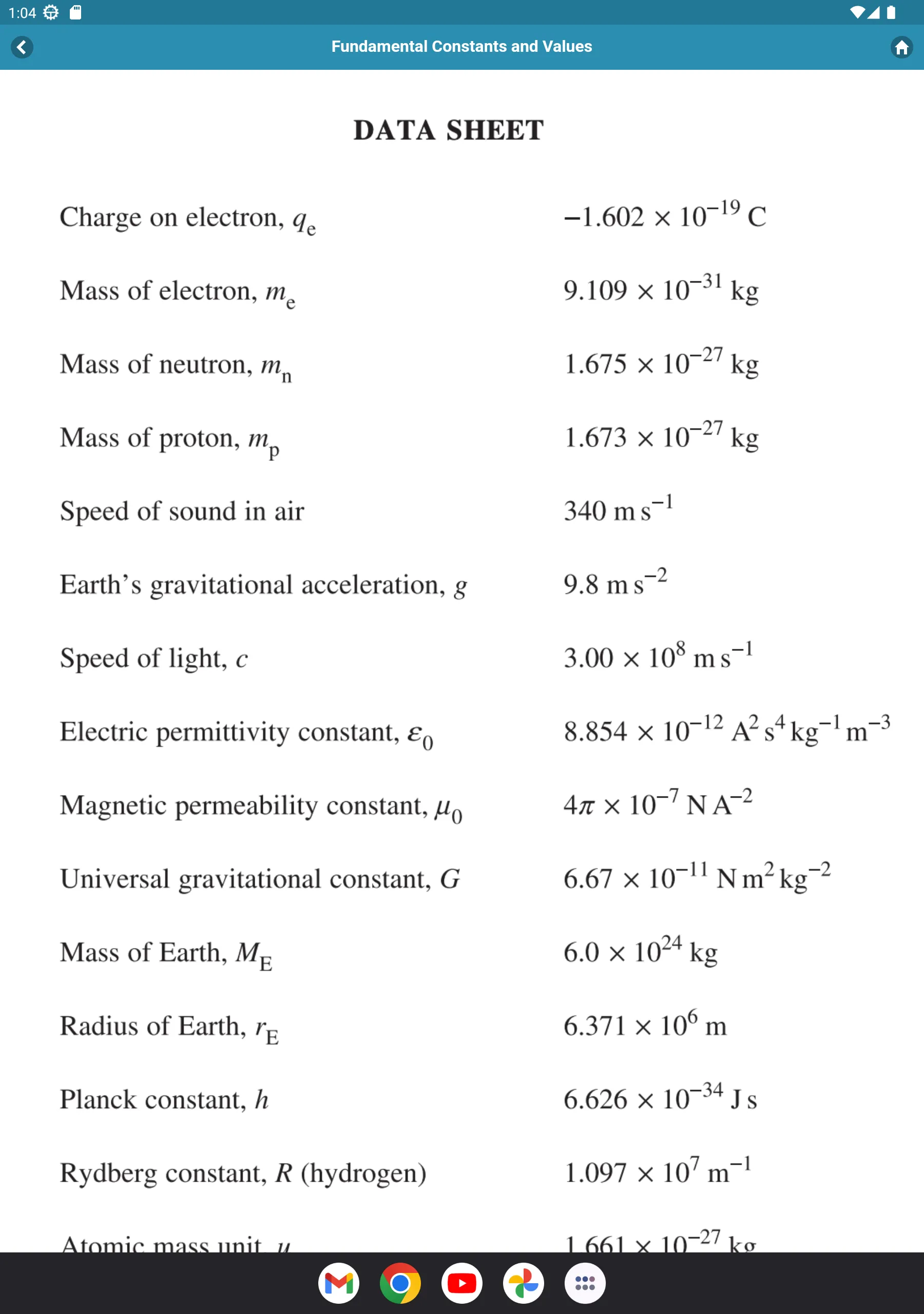 Physics Equations | Indus Appstore | Screenshot