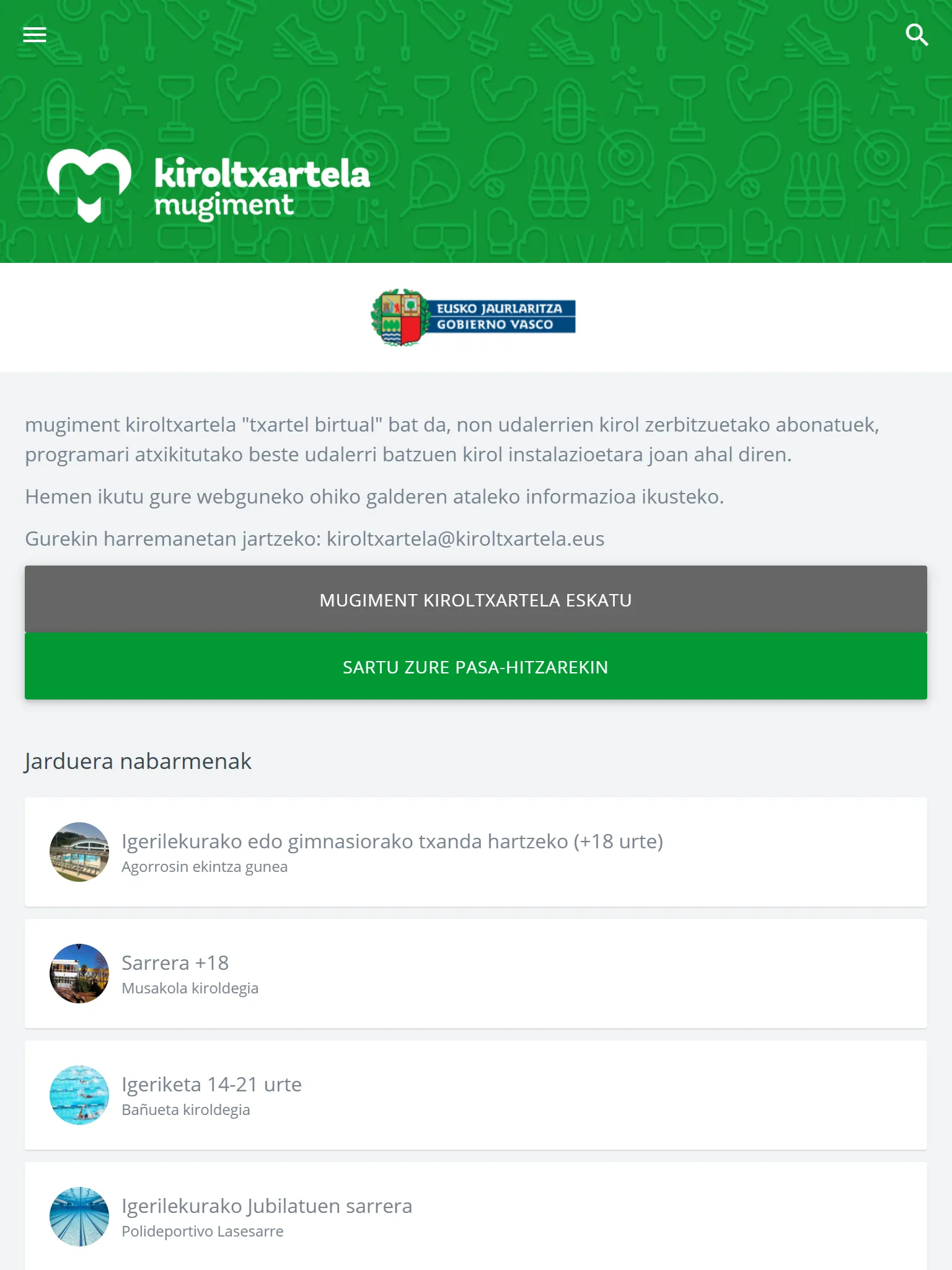 KirolTxartela Mugiment | Indus Appstore | Screenshot