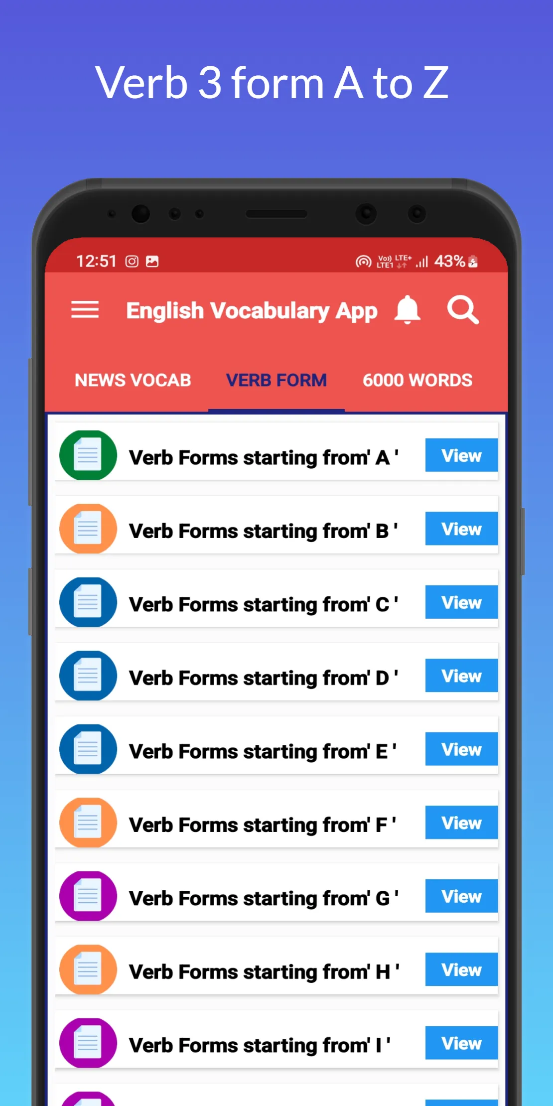 Hindi English Vocabulary App | Indus Appstore | Screenshot