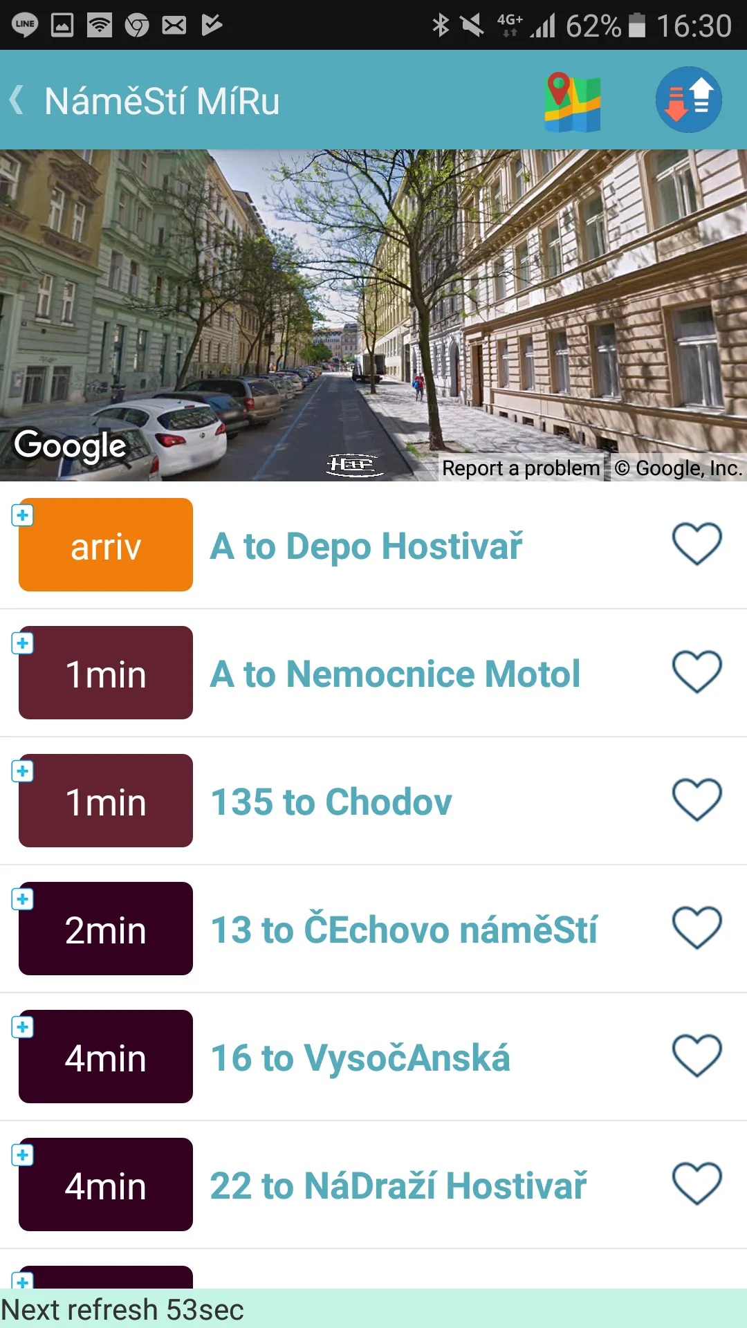 Praha bus timetable | Indus Appstore | Screenshot