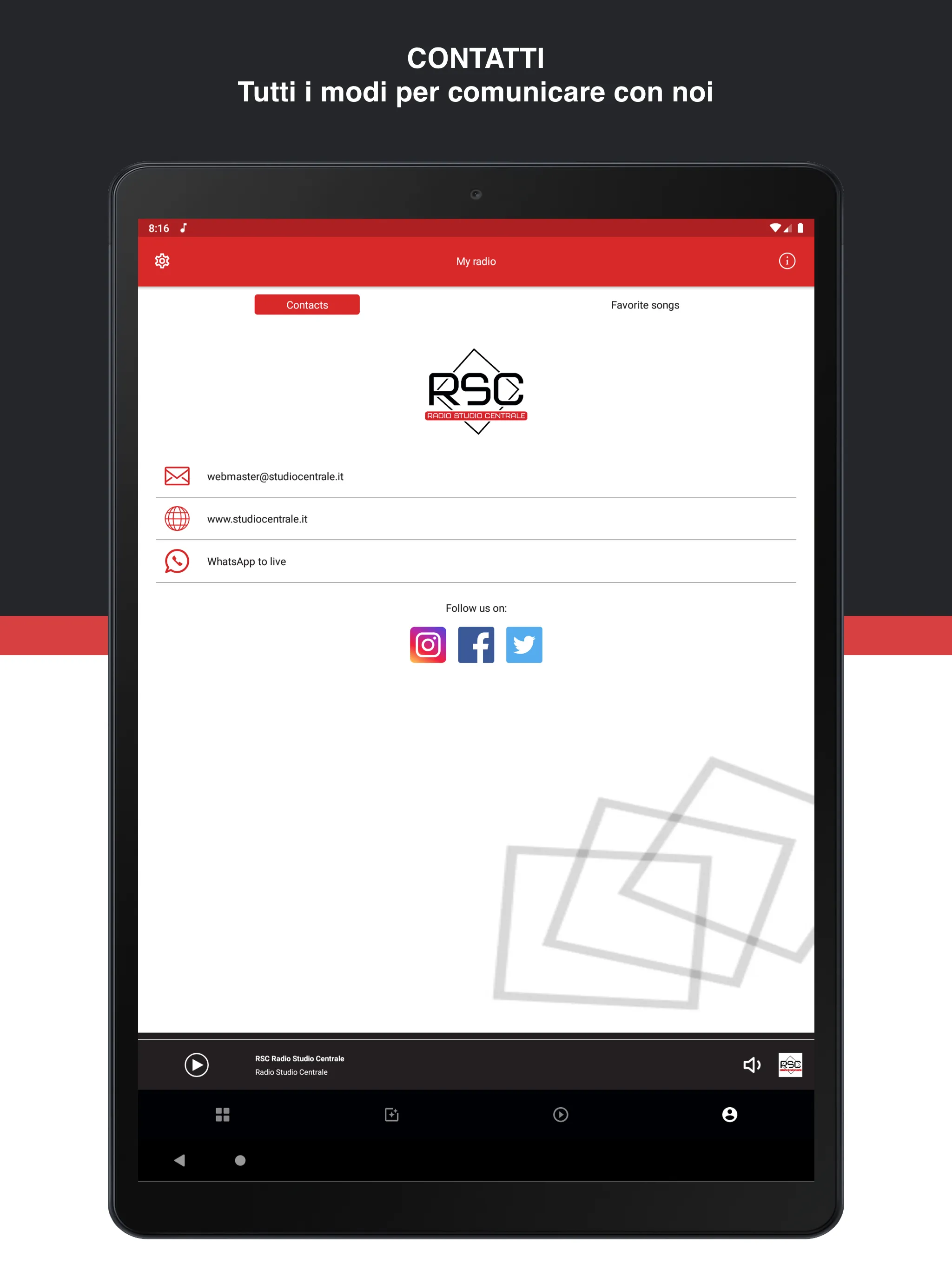 R.S.C. Radio Studio Centrale | Indus Appstore | Screenshot