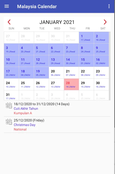 Malaysia Calendar 2024 | Indus Appstore | Screenshot