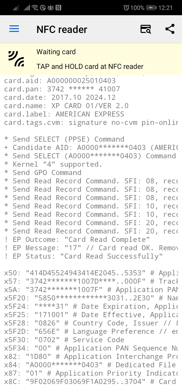 iso8583.info NFC reader | Indus Appstore | Screenshot