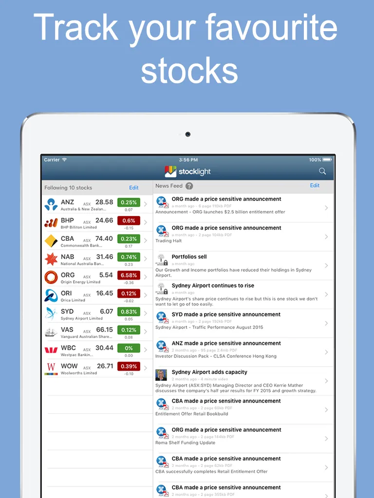 StockLight Alerts ASX NASDAQ | Indus Appstore | Screenshot