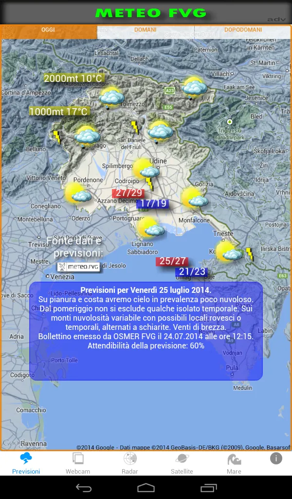 METEO FVG | Indus Appstore | Screenshot