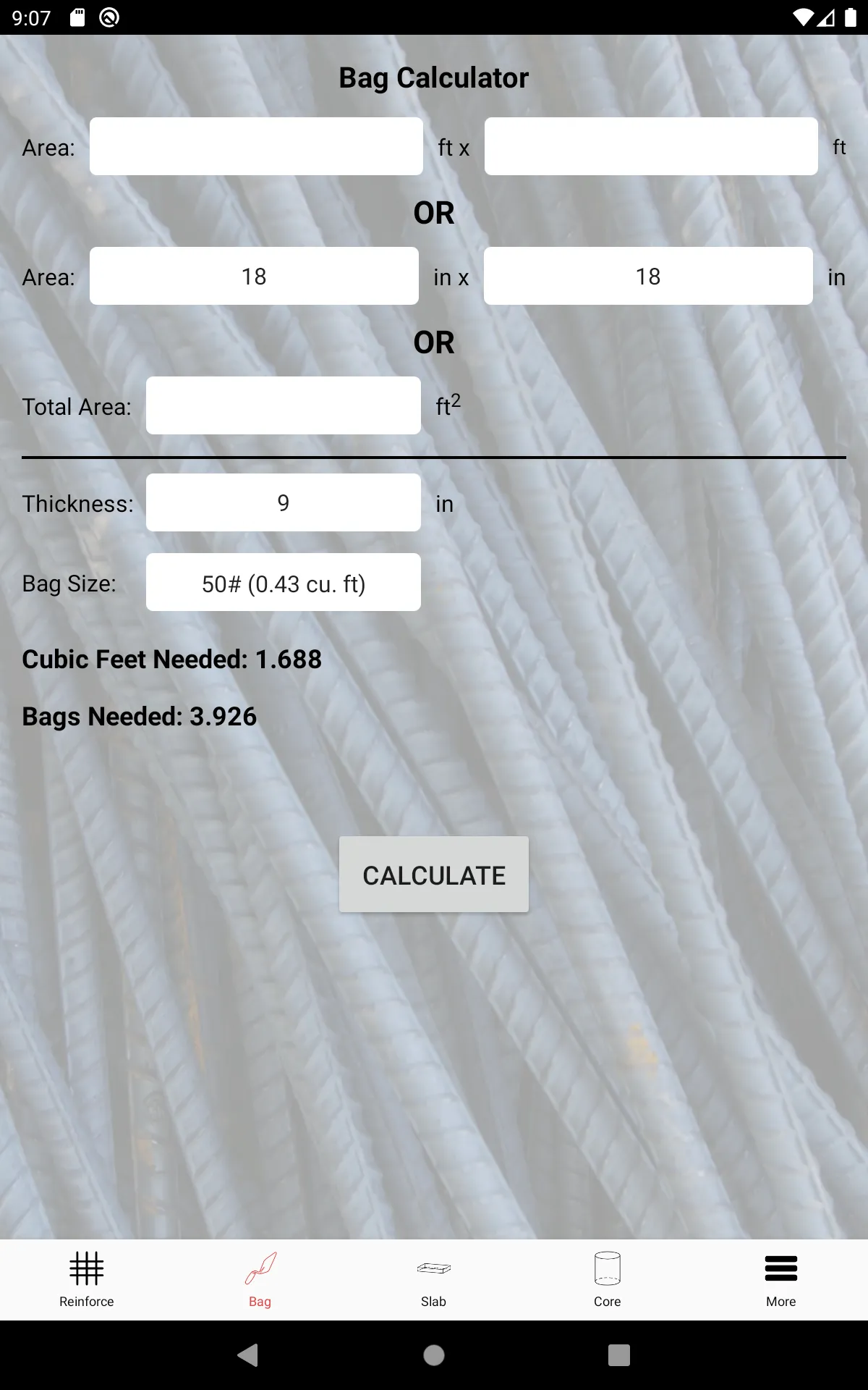 Rebar Calc | Indus Appstore | Screenshot