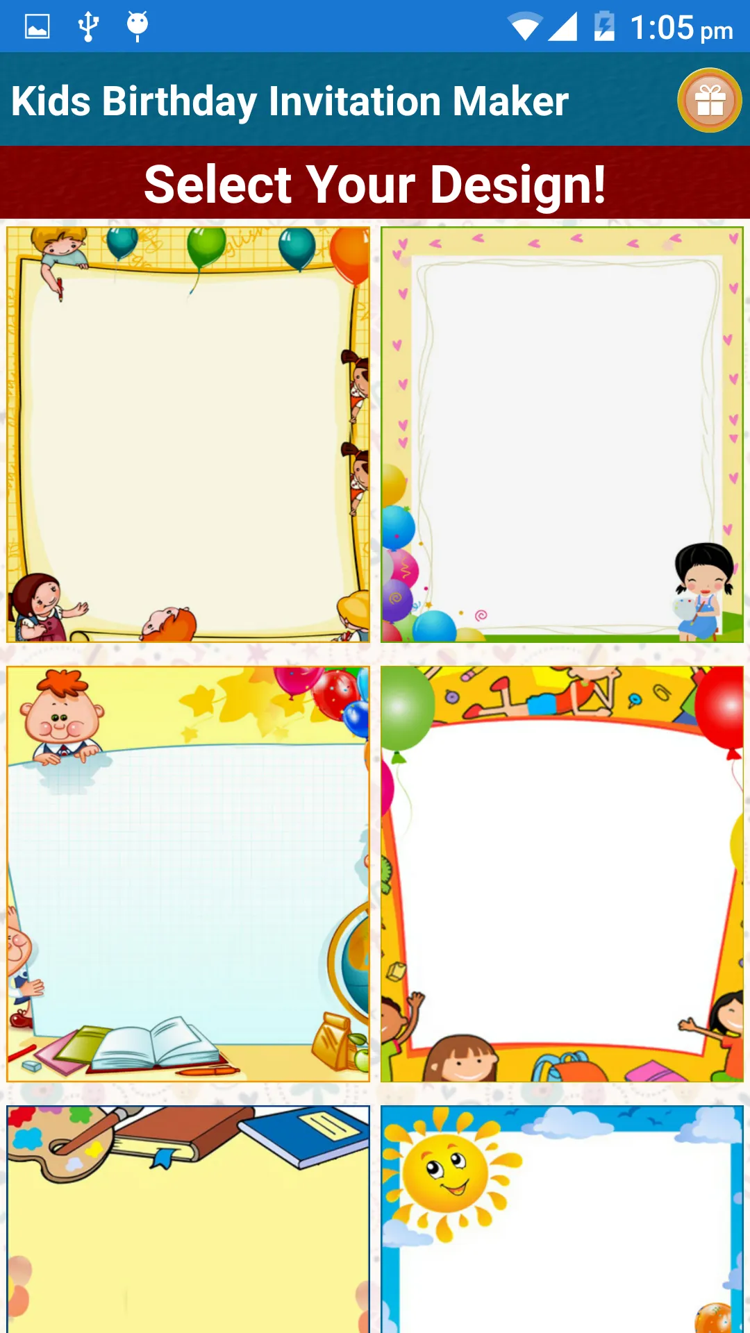 Kids Birthday Invitation Maker | Indus Appstore | Screenshot