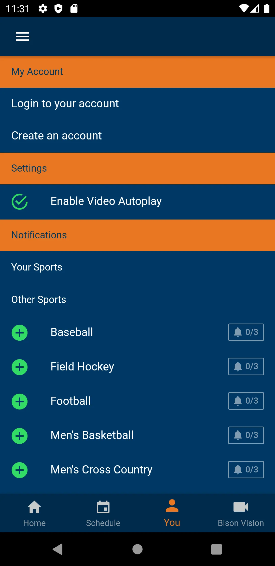 Bucknell Athletics | Indus Appstore | Screenshot