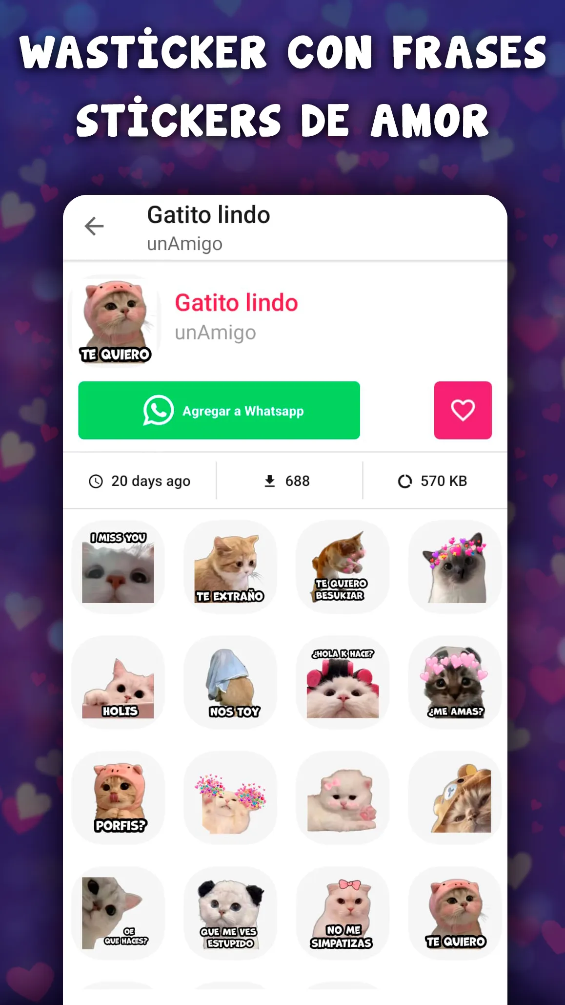 Pegatinas de amor para Whatsap | Indus Appstore | Screenshot