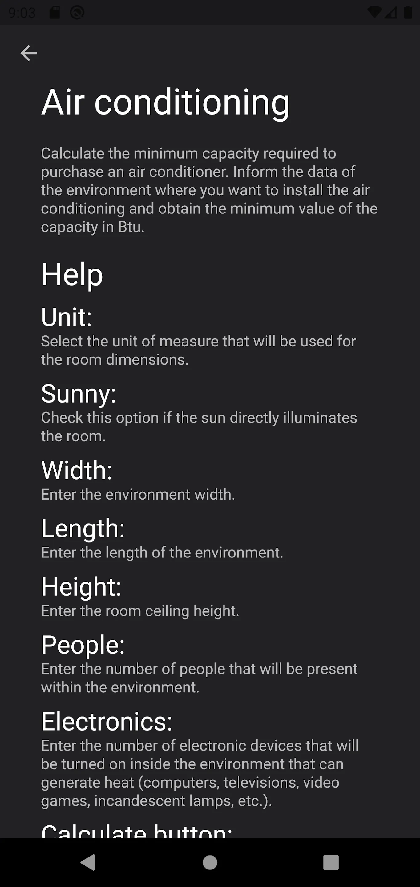 Air Conditioner - Calculator | Indus Appstore | Screenshot