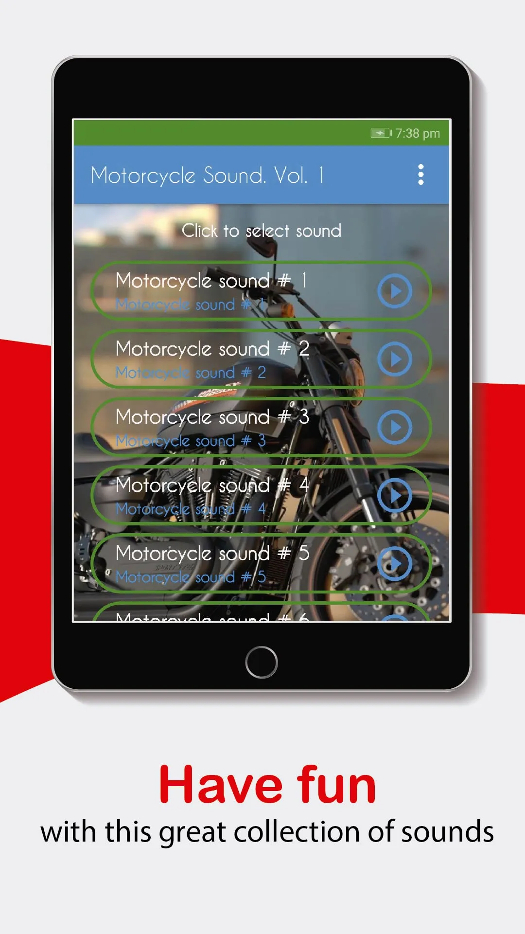 Motorcycle Sounds, Ringtones. | Indus Appstore | Screenshot