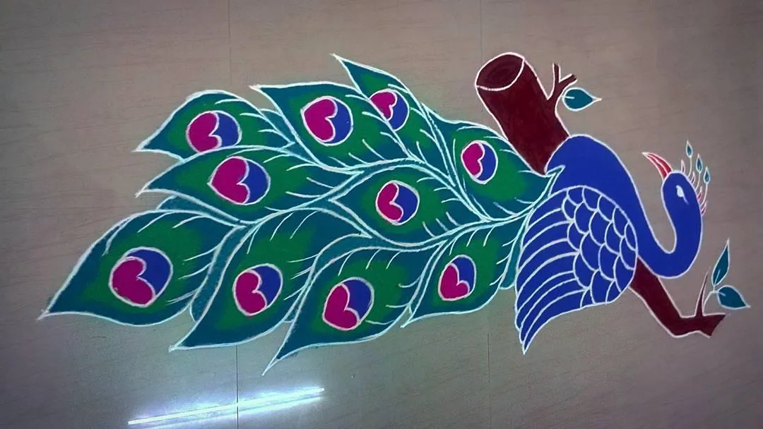 Peacock Rangoli Designs | Indus Appstore | Screenshot