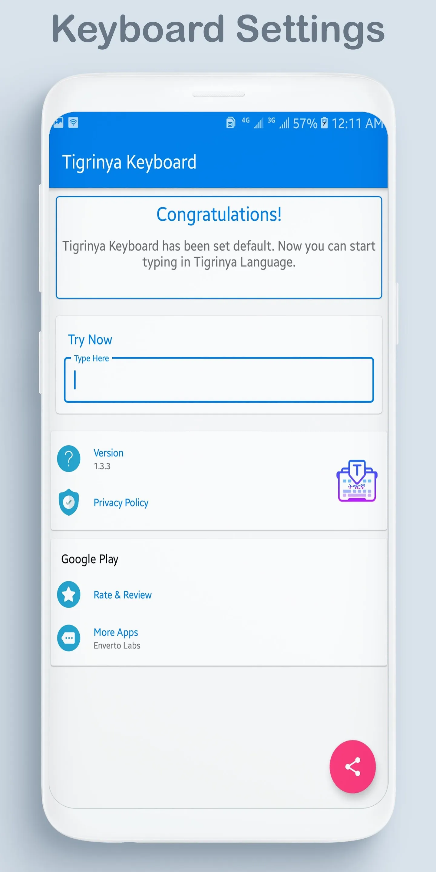 Tigrinya Keyboard | Indus Appstore | Screenshot