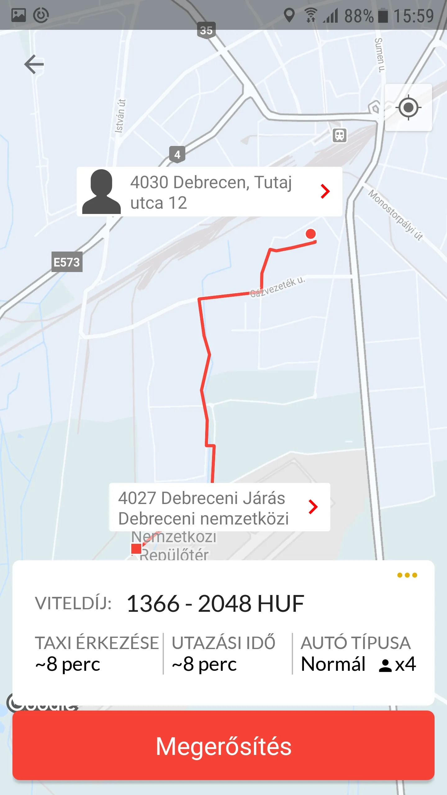 Főnix Taxi Debrecen | Indus Appstore | Screenshot