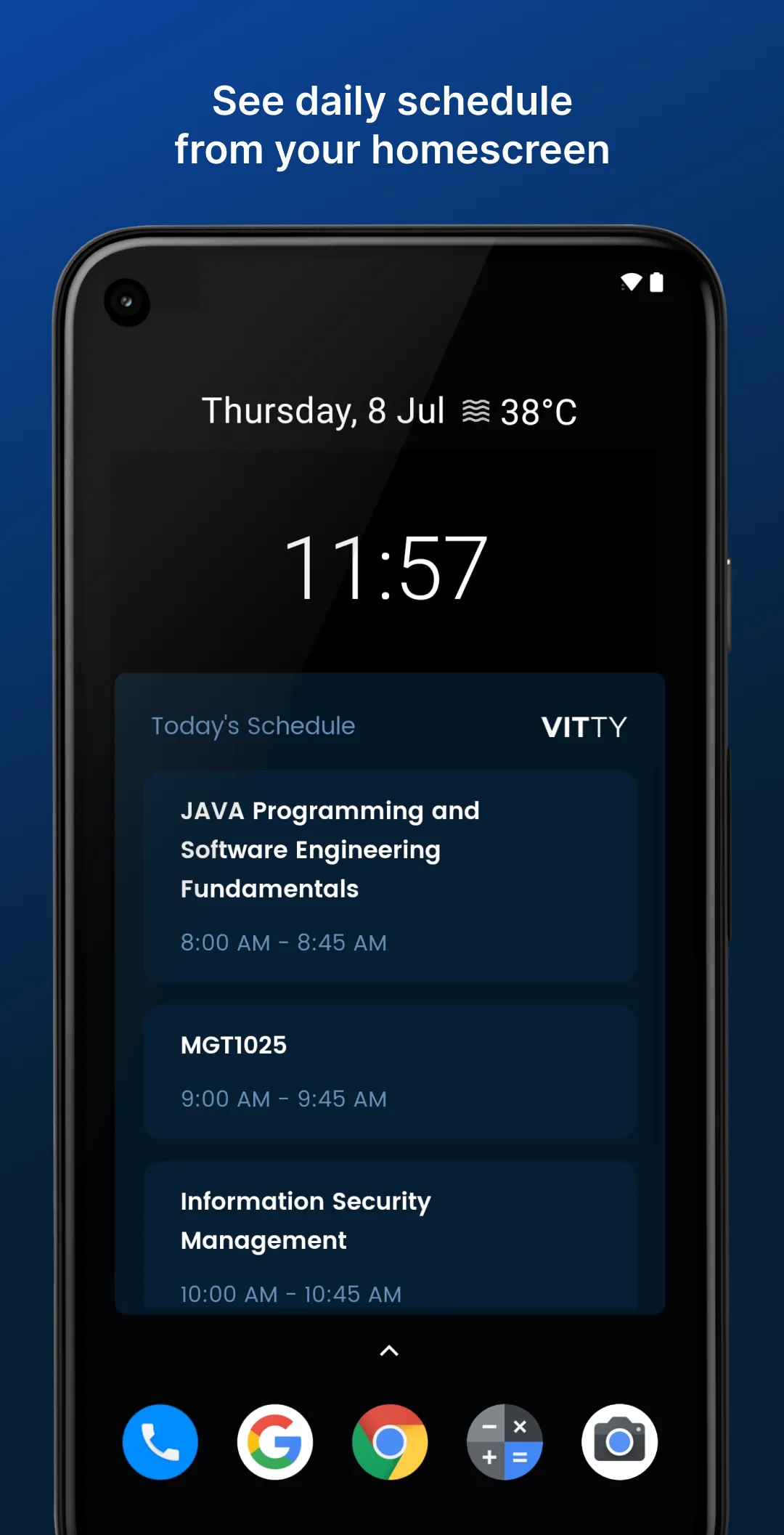 VITTY - VIT Timetable App | Indus Appstore | Screenshot