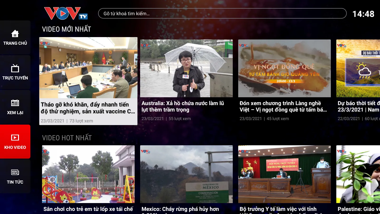 VOVTV cho TV Thông minh | Indus Appstore | Screenshot