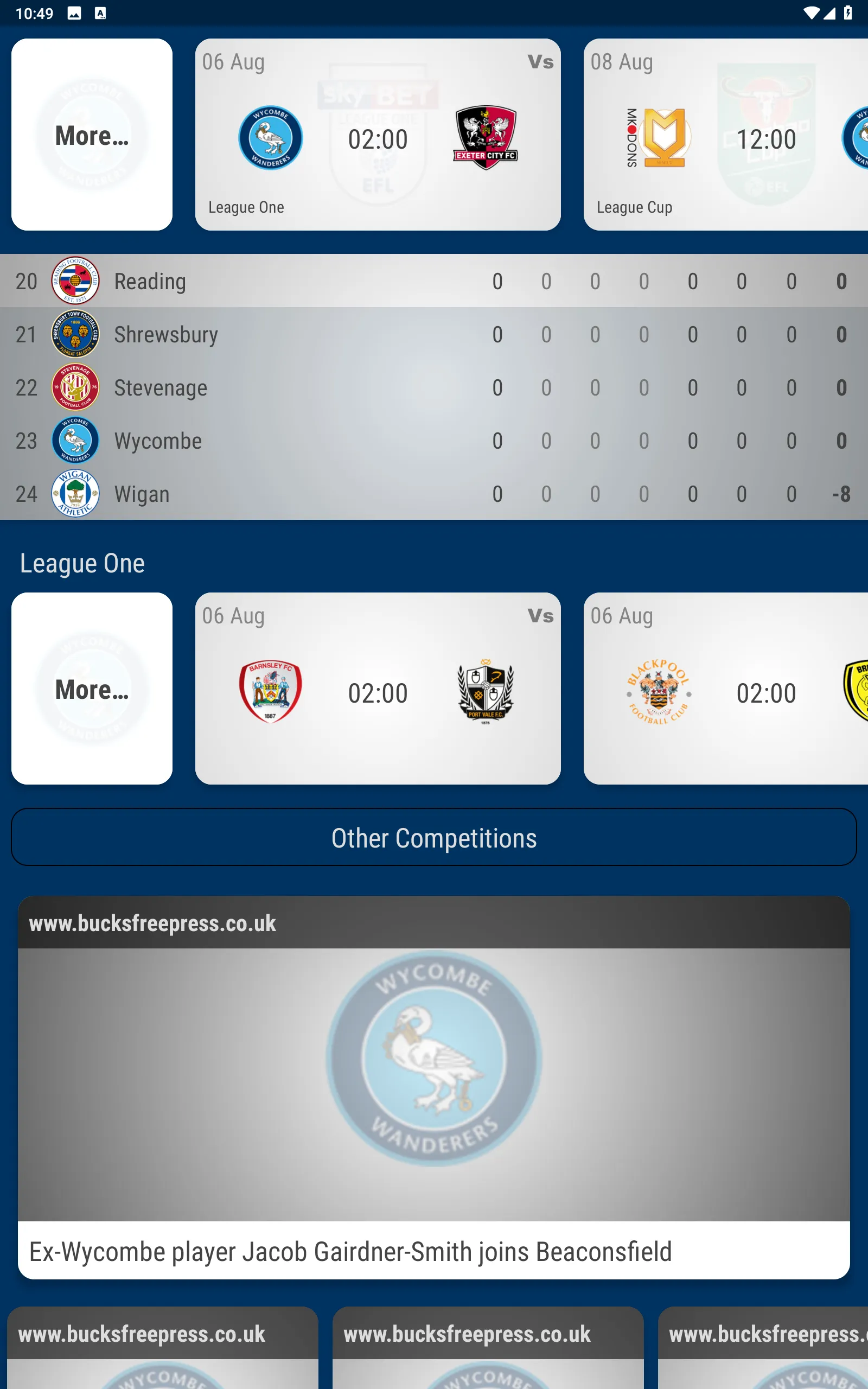 Wycombe Wanderers Fan App | Indus Appstore | Screenshot