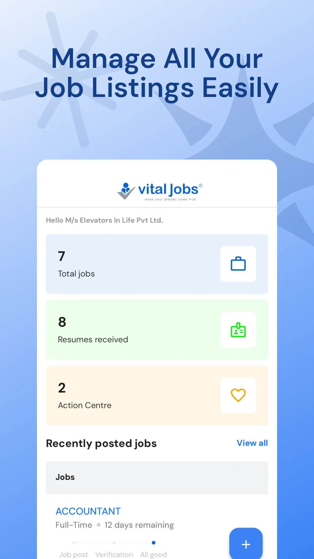 Vital Jobs India - Employer | Indus Appstore | Screenshot