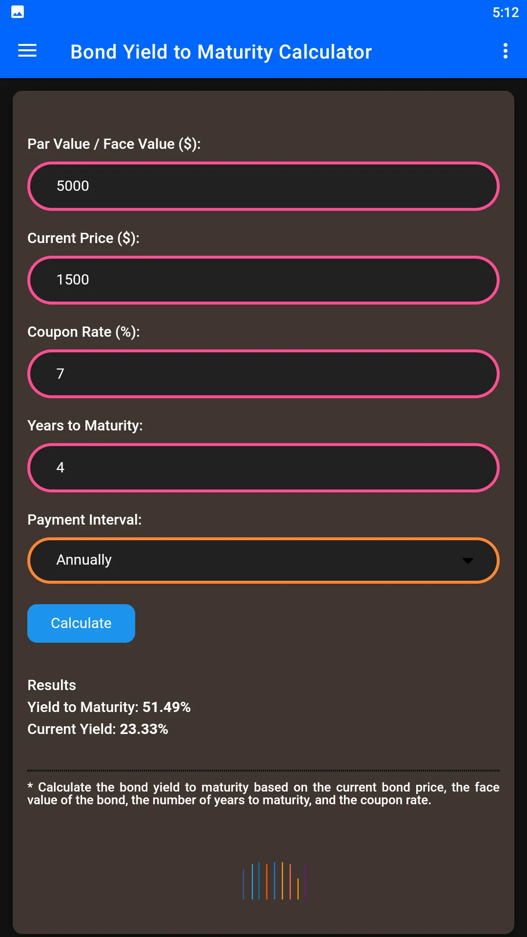 Yield to Maturity Calculator | Indus Appstore | Screenshot