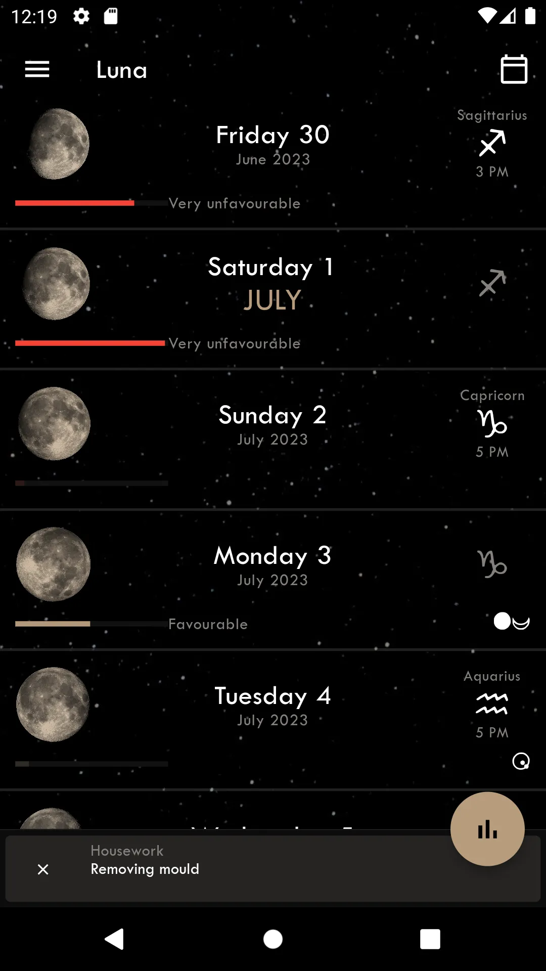 Luna - Moon Calendar | Indus Appstore | Screenshot