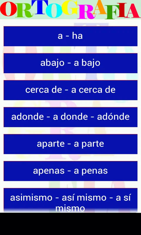 ORTOGRAFIA ESPAÑOL | Indus Appstore | Screenshot