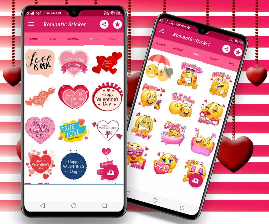 Romantic Stickers | Indus Appstore | Screenshot